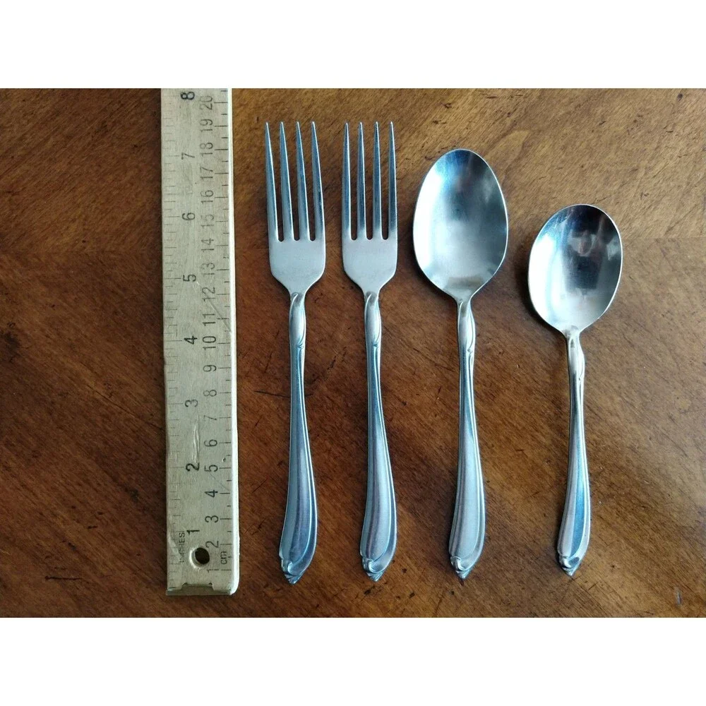 Oneidacraft Oneida Shasta Deluxe Stainless Lot 4x Dinner Fork 7.2